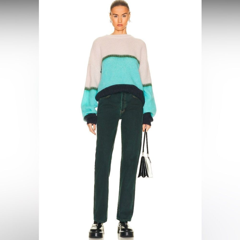 NWT RE/DONE 90's High Rise Loose STRAIGHT Leg Jeans in Evergreen Dipped - Picture 2 of 7